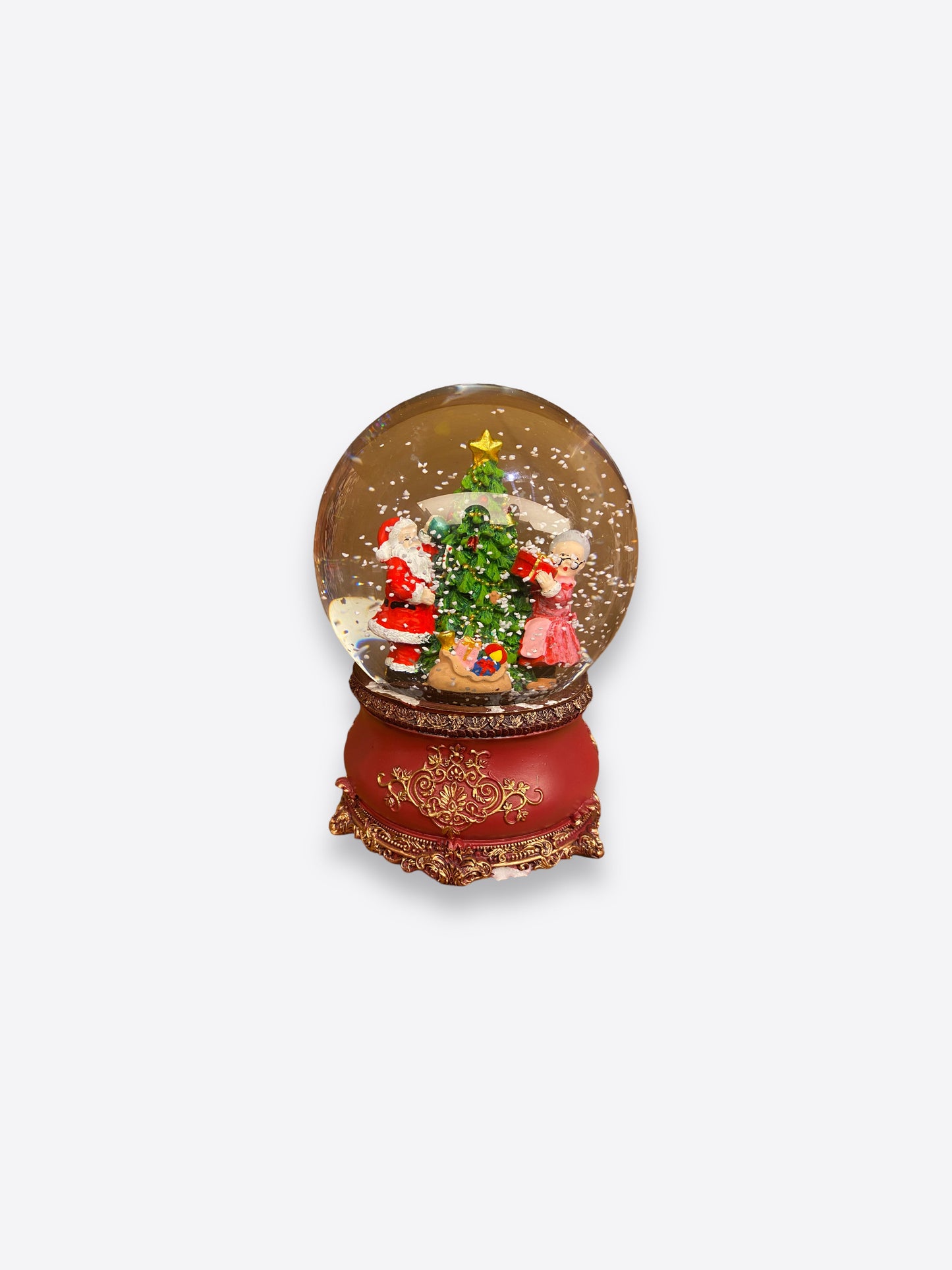 Snow globe/ music box- Santa Claus with presents