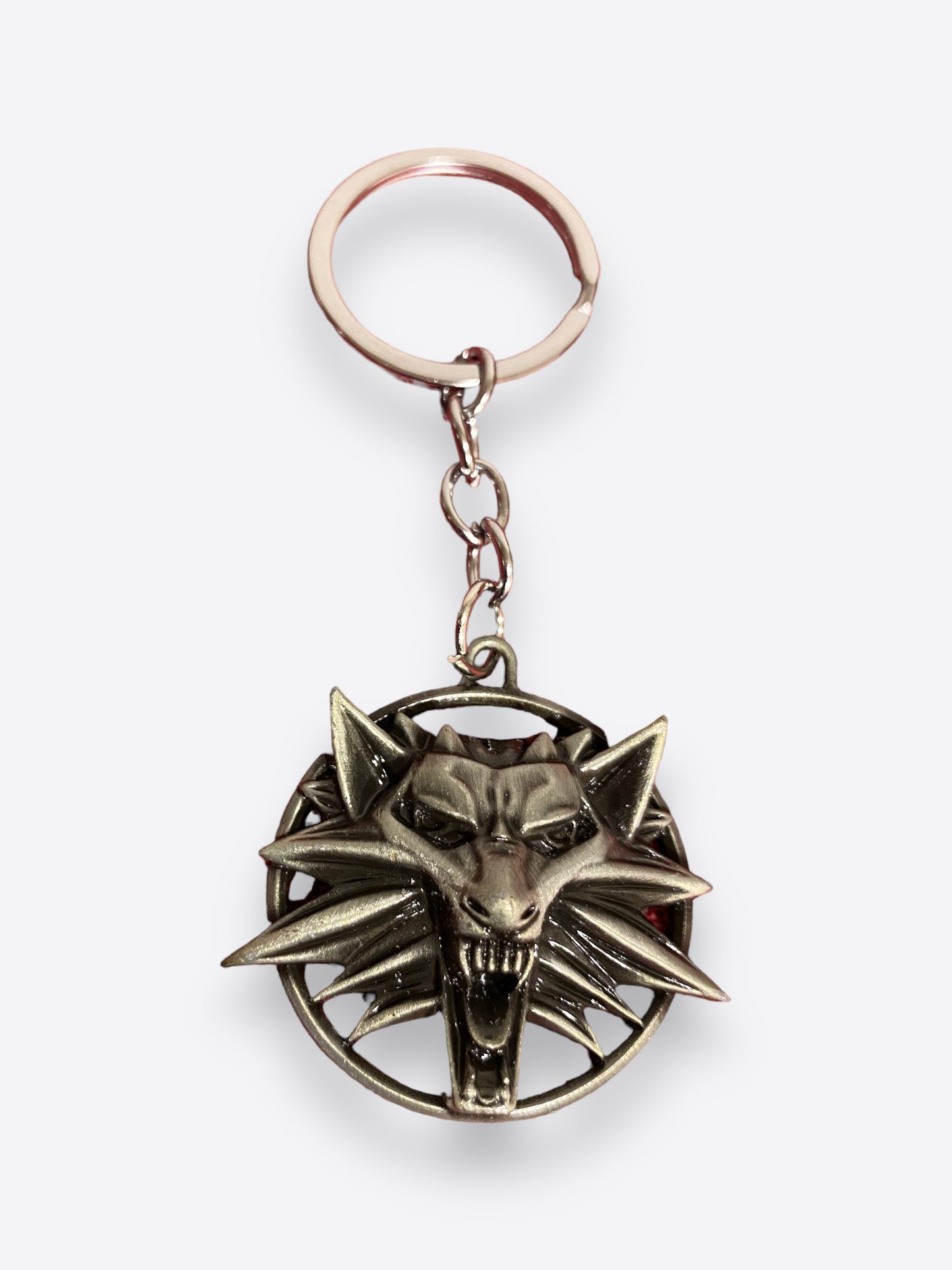 The Witcher Wild Hunt - Witcher Wolf Head Medallion Keychain