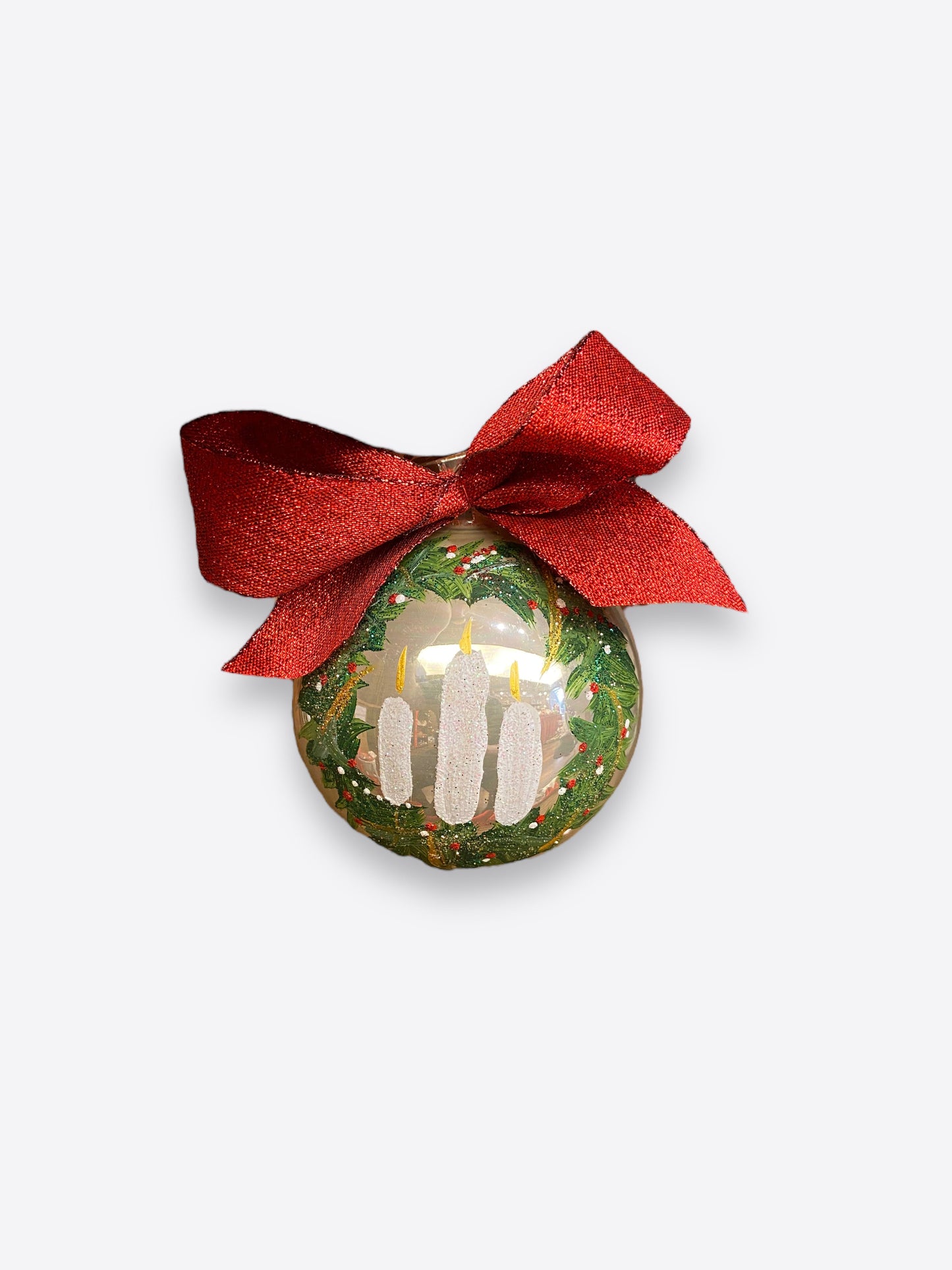 Hand painted Christmas ornament- Wreath