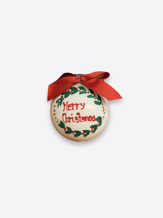 Hand painted Christmas ornament- Merry Christmas