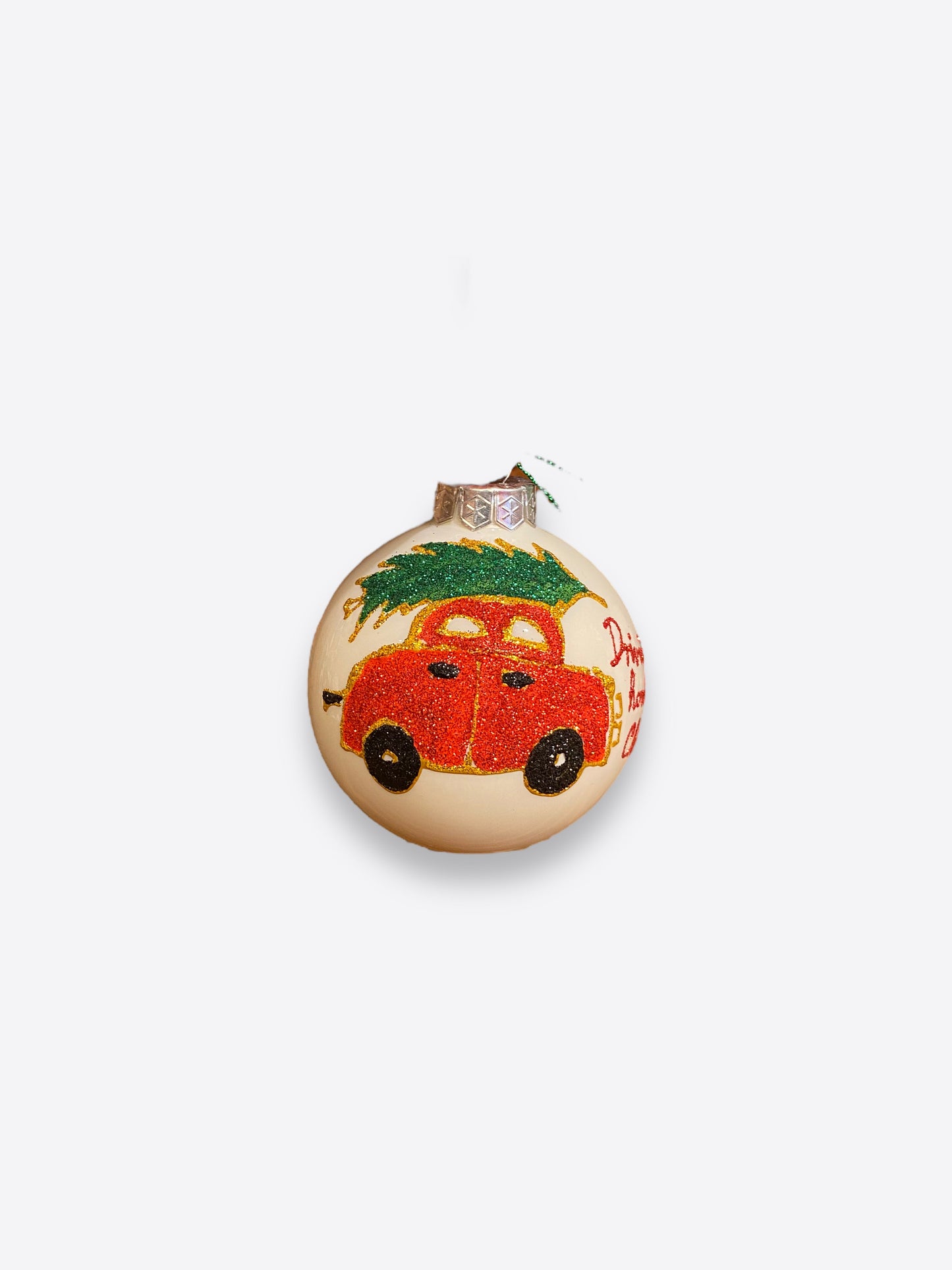 Hand painted Christmas ornament- Driving home for Christmas