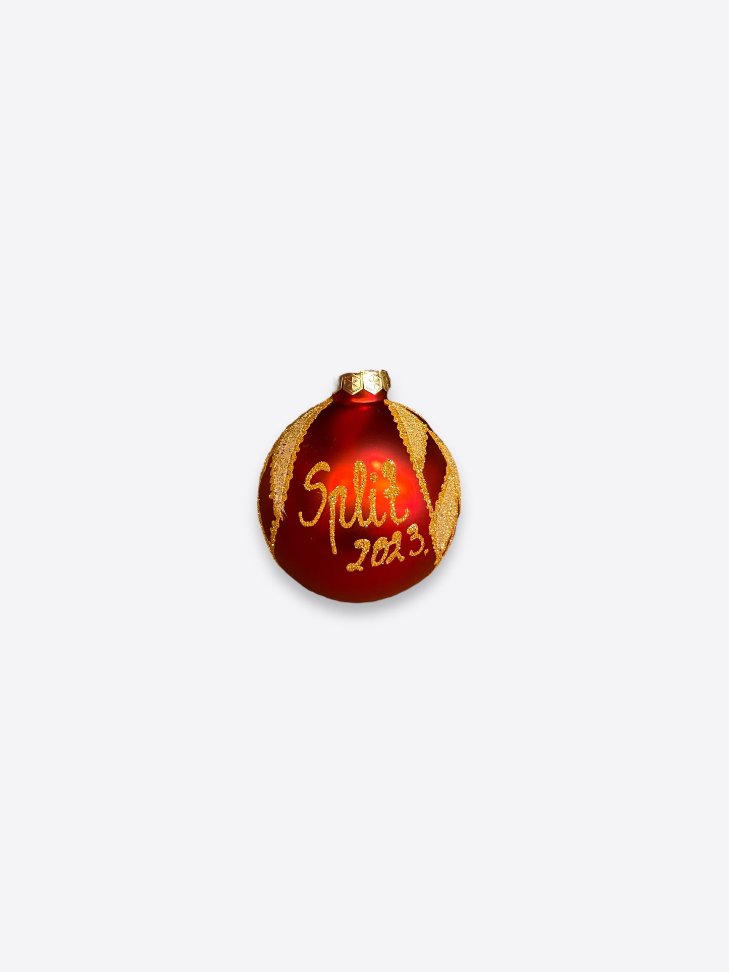 Hand painted Christmas ornament- Golden leaves